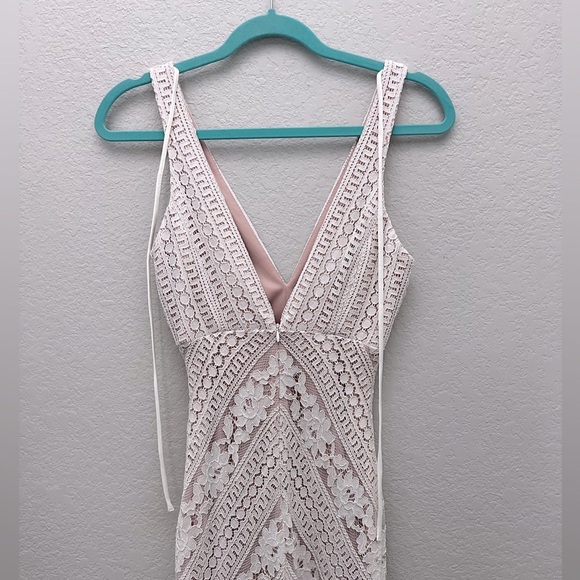 Alianna White Lace Mermaid Maxi Dress Lulus Size XS Romantic Bridal Shower - Picture 7 of 10